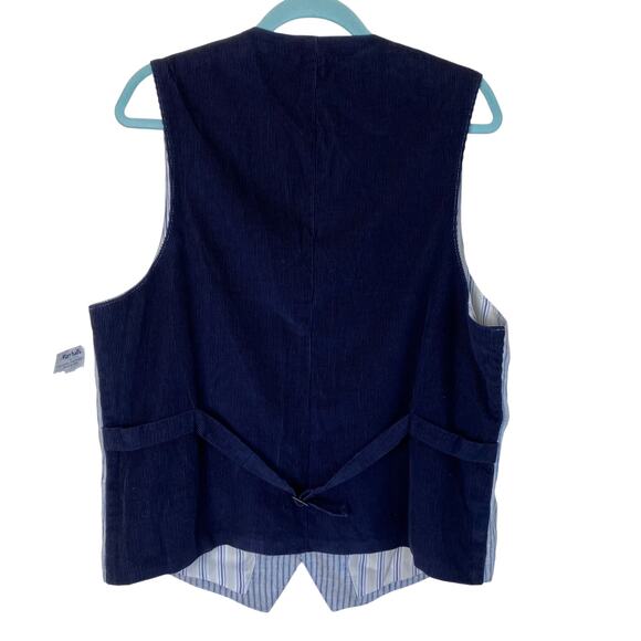 Kroon Mens Sz M New Suit Vest Waistcoat Mixed Media Linen Corduroy Preppy - Picture 4 of 15